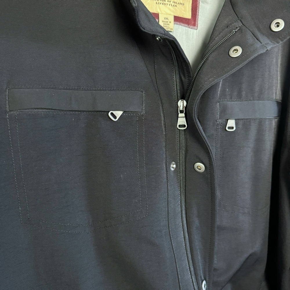 Tommy Bahama Cotton/Nylon Blend Black Jacket XXL casual Everyday water resistant - Picture 7 of 13